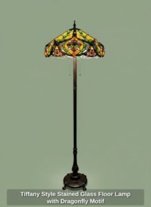 Tiffany-Style-Stained-Glass-Floor-Lamp-with-Dragonfly-Motif-2