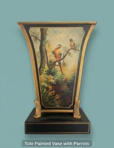 Tole-Painted-Vase-with-Parrots-second-image