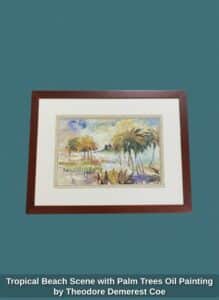 Tropical-Beach-Scene-with-Palm-Trees-Oil-Painting-by-Theodore-Demerest-Coe-second-image