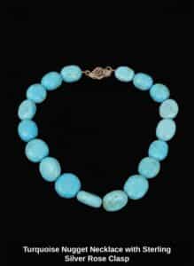 Turquoise-Nugget-Necklace-with-Sterling-Silver-Rose-Clasp-1