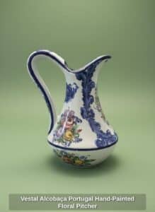 Vestal-Alcobaa-Portugal-Hand-Painted-Floral-Pitcher