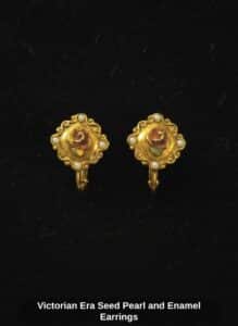 Victorian-Era-Seed-Pearl-and-Enamel-Earrings-1