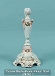 Victorian-Majolica-Candlestick-with-Floral-Appliqus-second-image