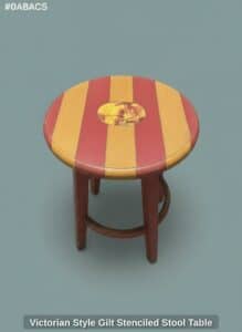 Victorian-Style-Gilt-Stenciled-Stool-Table-second-image