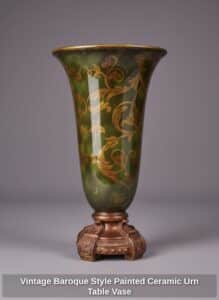 Vintage-Baroque-Style-Painted-Ceramic-Urn-Table-Vase