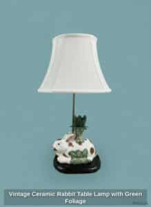 Vintage-Ceramic-Rabbit-Table-Lamp-with-Green-Foliage-second-image