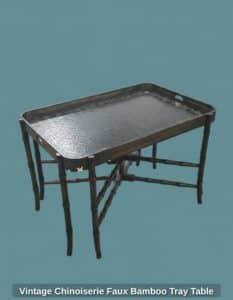 Vintage-Chinoiserie-Faux-Bamboo-Tray-Table-second-image