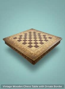 Vintage-Wooden-Chess-Table-with-Ornate-Border-second-image