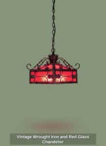 Vintage-Wrought-Iron-and-Red-Glass-Chandelier