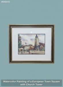 Watercolor-Painting-of-a-European-Town-Square-with-Church-Tower-second-image