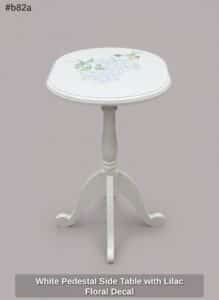 White-Pedestal-Side-Table-with-Lilac-Floral-Decal