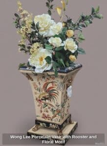 Wong-Lee-Porcelain-Vase-with-Rooster-and-Floral-Motif