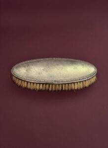 Antique-Silver-Plated-Hand-Mirror-and-Brush-Set