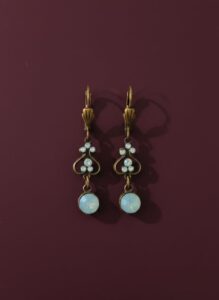 Art-Nouveau-Style-Crystal-Dangle-Earrings-with-Heart-Detail-second-image