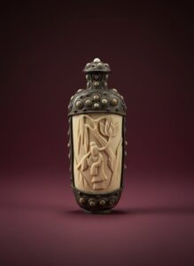 Carved-Bone-and-Metal-Snuff-Bottle