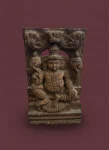 Carved-Wooden-Lakshmi-Deity-Figure
