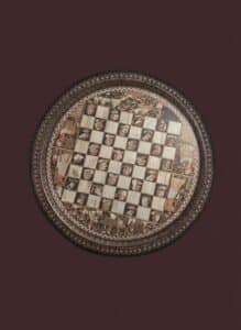 Egyptian-Revival-Inlaid-Metal-Chess-and-Backgammon-Board-Tray-1