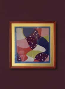 Framed-Japanese-Fabric-Art-Panel-with-Rabbits-and-Geometric-Patterns