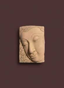 Framed-Sandstone-Buddha-Face-Plaque