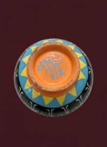 Hand-Painted-Ceramic-Bowl-by-KGM-Folk-Art-Sun-Motif-second-image