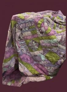 Handmade-Purple-and-Green-Patchwork-Quilt
