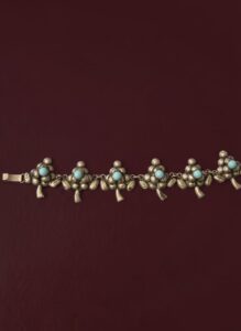 Mexican-Silver-and-Turquoise-Floral-Link-Bracelet