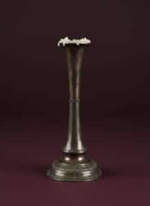 Pair-of-Brass-Candlesticks-with-Wax-Drips-second-image