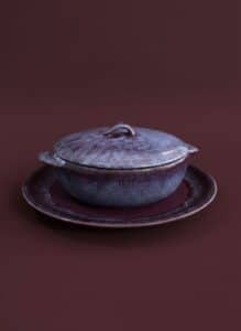 Purple-Glazed-Ceramic-Casserole-Dish-with-Lid-and-Underplate