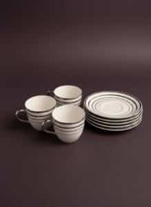 Set-of-Vintage-Striped-Espresso-Cups-and-Saucers-with-Assorted-Colored-Stemware-1