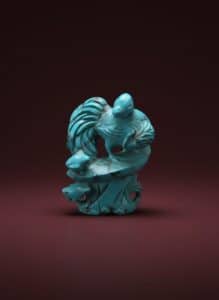 Turquoise-Carved-Rooster-Figurine-Chinese-Origin