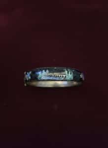 Victorian-Black-Enamel-Cloisonn-Hinged-Bangle-Bracelet