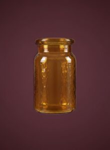 Vintage-Amber-Glass-RainFlower-Vase-by-Anchor-Hocking