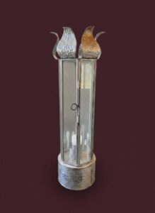 Vintage-Etched-Glass-Hurricane-Lantern-with-Decorative-Metal-Top