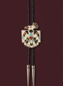 Vintage-Zuni-Inlay-Thunderbird-Bolo-Tie-second-image
