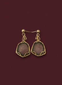 Wire-Wrapped-Purple-Glass-Earrings