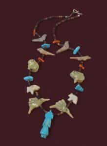 Zuni-Fetish-Necklace-with-Turquoise-and-Stone-Animals
