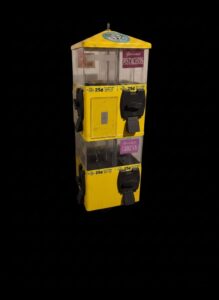 Double-Head-Gumball-or-Candy-Machine-with-Dachshund-Decal