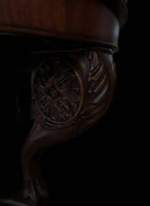 Ornate-Carved-Mahogany-Ball-and-Claw-Foot-Side-Table