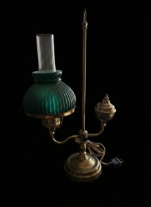Victorian-Style-Student-Lamp-with-Emerald-Ribbed-Cased-Glass-Shade