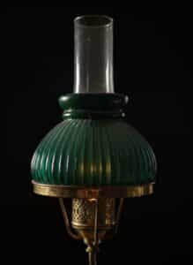 Victorian-Style-Student-Lamp-with-Emerald-Ribbed-Cased-Glass-Shade-second-image