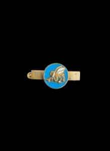 Vintage-Bee-Motif-Tie-Clip-with-Blue-Enamel