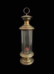Vintage-Brass-Lantern-with-Etched-Glass-Panels