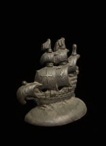Vintage-Cast-Iron-Galleon-Ship-Bookend