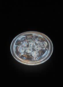 Vintage-Clear-Glass-Flower-Frog-with-Holes