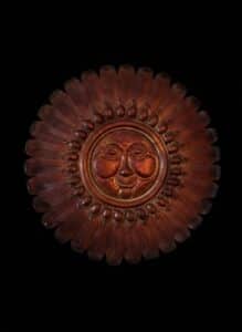 Vintage-Hand-Hammered-Copper-Sun-Face-Wall-Plaque