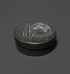 Art-Nouveau-Carved-Soapstone-Trinket-Box-with-Lily-of-the-Valley-Motif-second-image