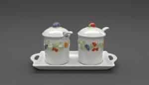 Ceramic-Fruit-Motif-Jam-or-Condiment-Set-with-Tray-second-image