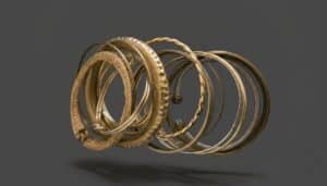 Collection-of-Mixed-Metal-Fashion-Bangle-Bracelets-with-Twisted-Cable-and-Textured-Designs-second-image