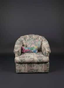Floral-Upholstered-Barrel-Accent-Chair