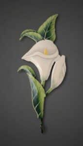 Hand-Painted-Metal-Calla-Lily-Wall-Hook-with-Bud-second-image